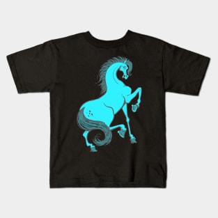 blue horse in the ascent Kids T-Shirt